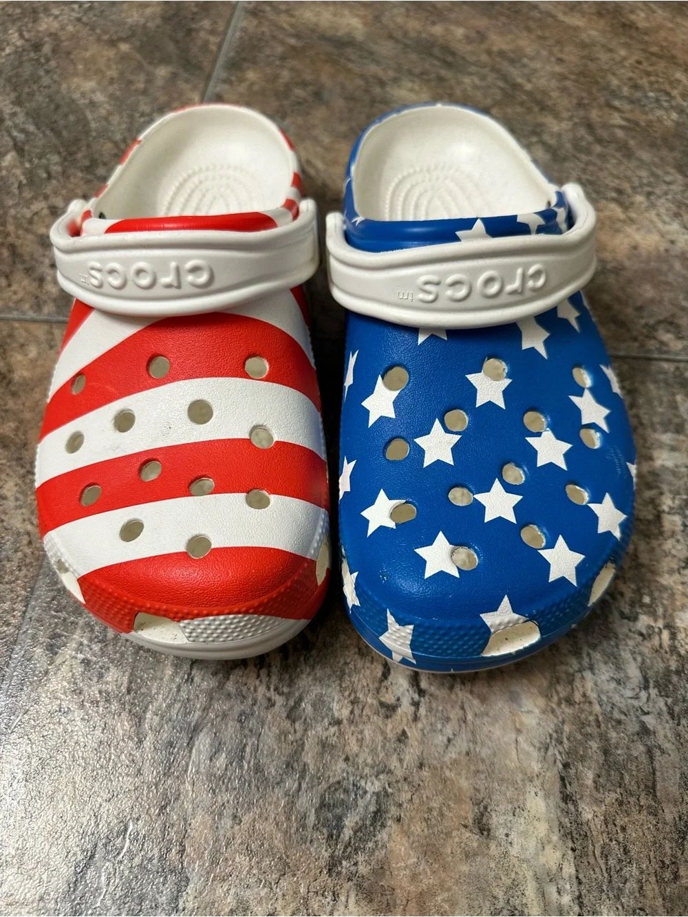 CROCS Classic Clog - Red, White & Blue Flag Design